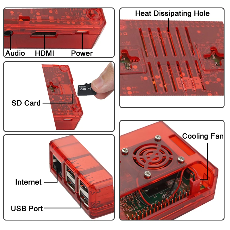 Imagem -04 - Raspberry pi Modelo b Plus com Wifi Bluetooth Estojo Abs Ventilador Cpu 3a Alimentação Interruptor Ligar e Desligar Dissipador de Calor Rpi56