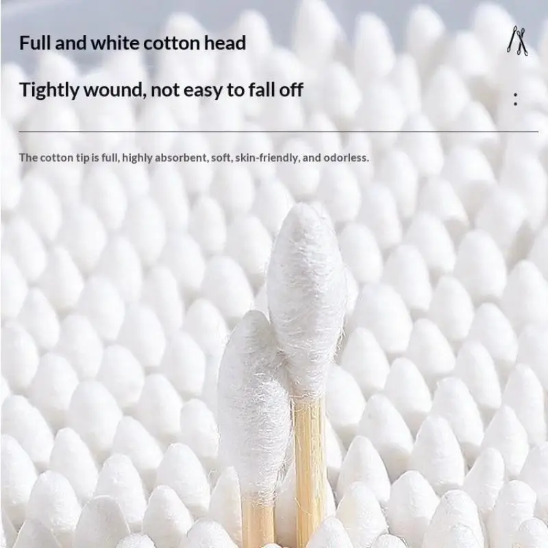 500Pc New Quality Cotton Boxed Cosmetic Cotton Ears Cleaning Tools Double Head Cotton Swab Ear Remover Women Makeup Cotton Buds