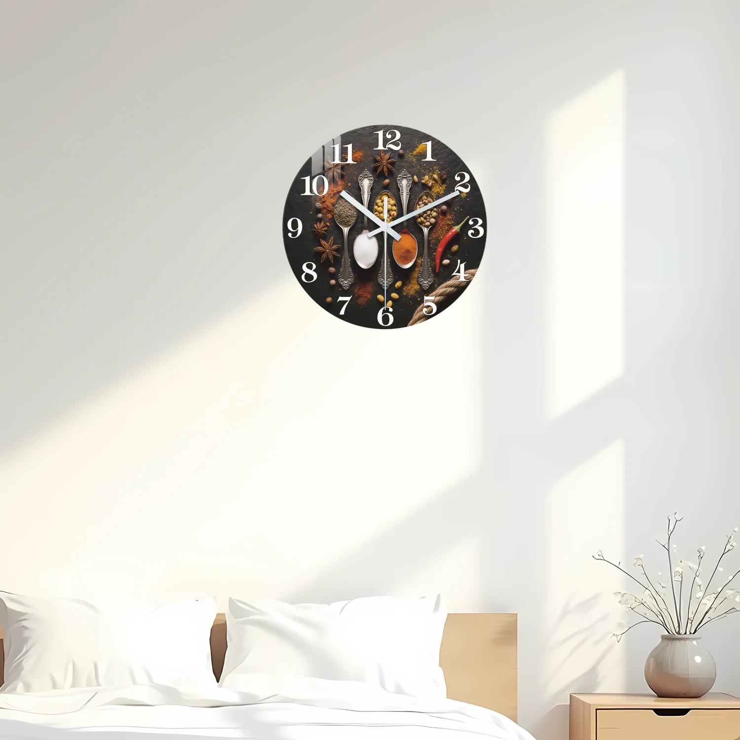Marble-Patterned Wooden Wall Clock, 10-24inch Silent Wall Clocks, Aa Battery Powered, Suitable for Kitchen, Dining Room, Living Room, (Mother's Day, Easter, April Fool's Day), (Battery Not Included)