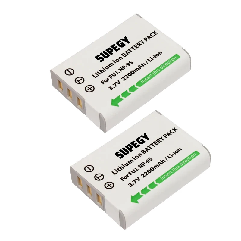2pcs Battery NP-95 NP 95 Rechargeable Camera Battery For FUJIFILM FinePix F30 F31fd Real 3D W1 X-S1 X100 X100s