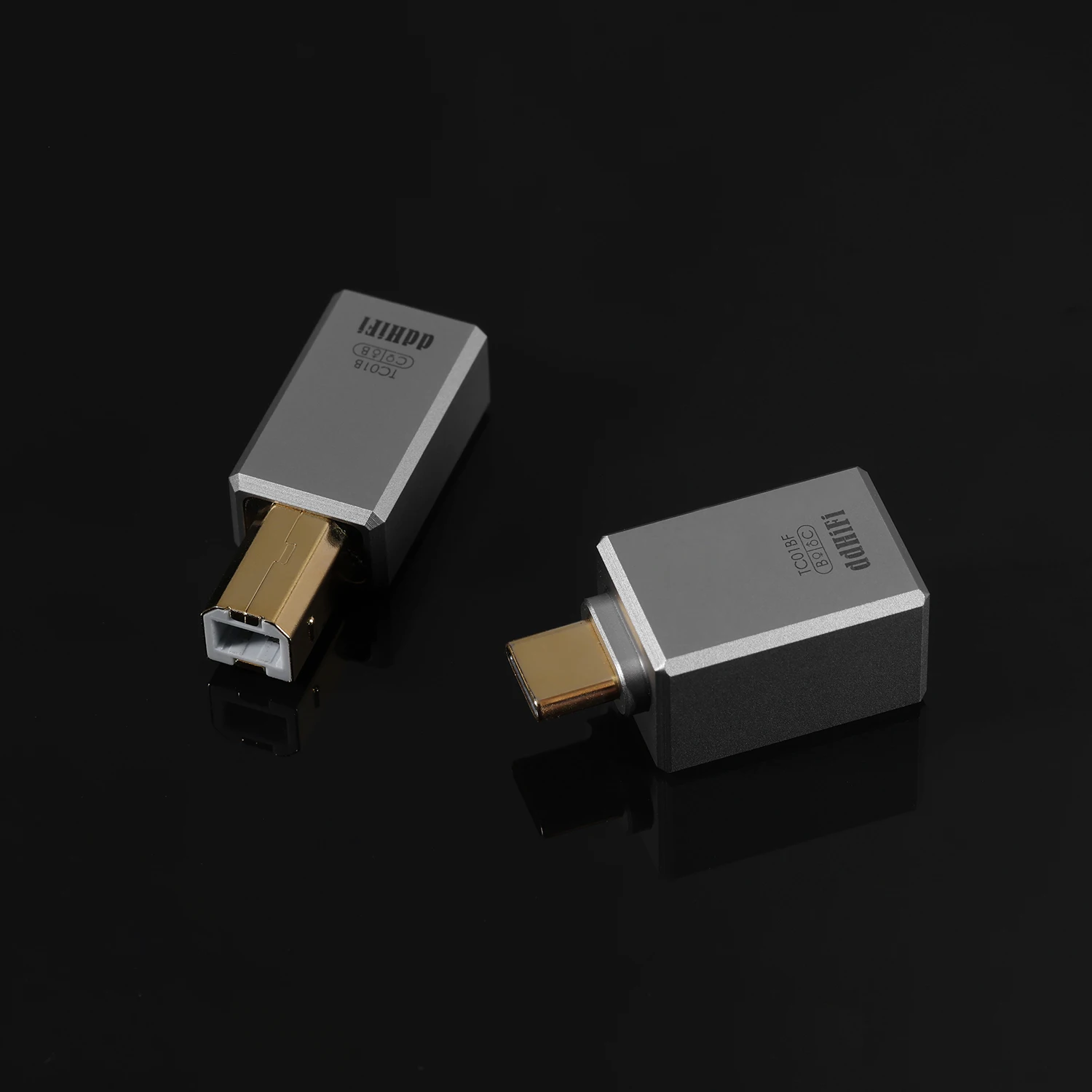 DDHiFi TC01B / TC01BF HiFi Quality USB-B to USB-C Adapter Converter with CNC Machined Unibody and Gold-Plated Connectors