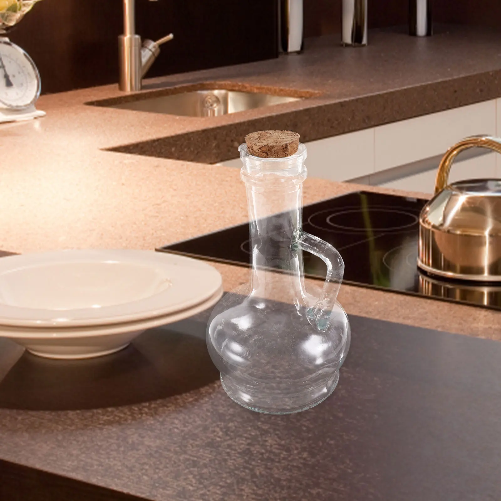 

1Pcs Kitchen Oil Seal Tank Glass Container with Handle Transparent Storage Jar Multifunctional Sauce Holder Airtight Oil Storage