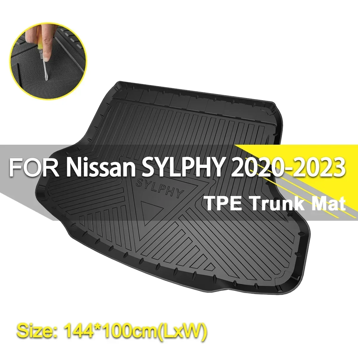

Car Rear Trunk Cover Mat Waterproof Non-Slip Rubber TPE Cargo Liner Accessories For Nissan SYLPHY 2020-2023