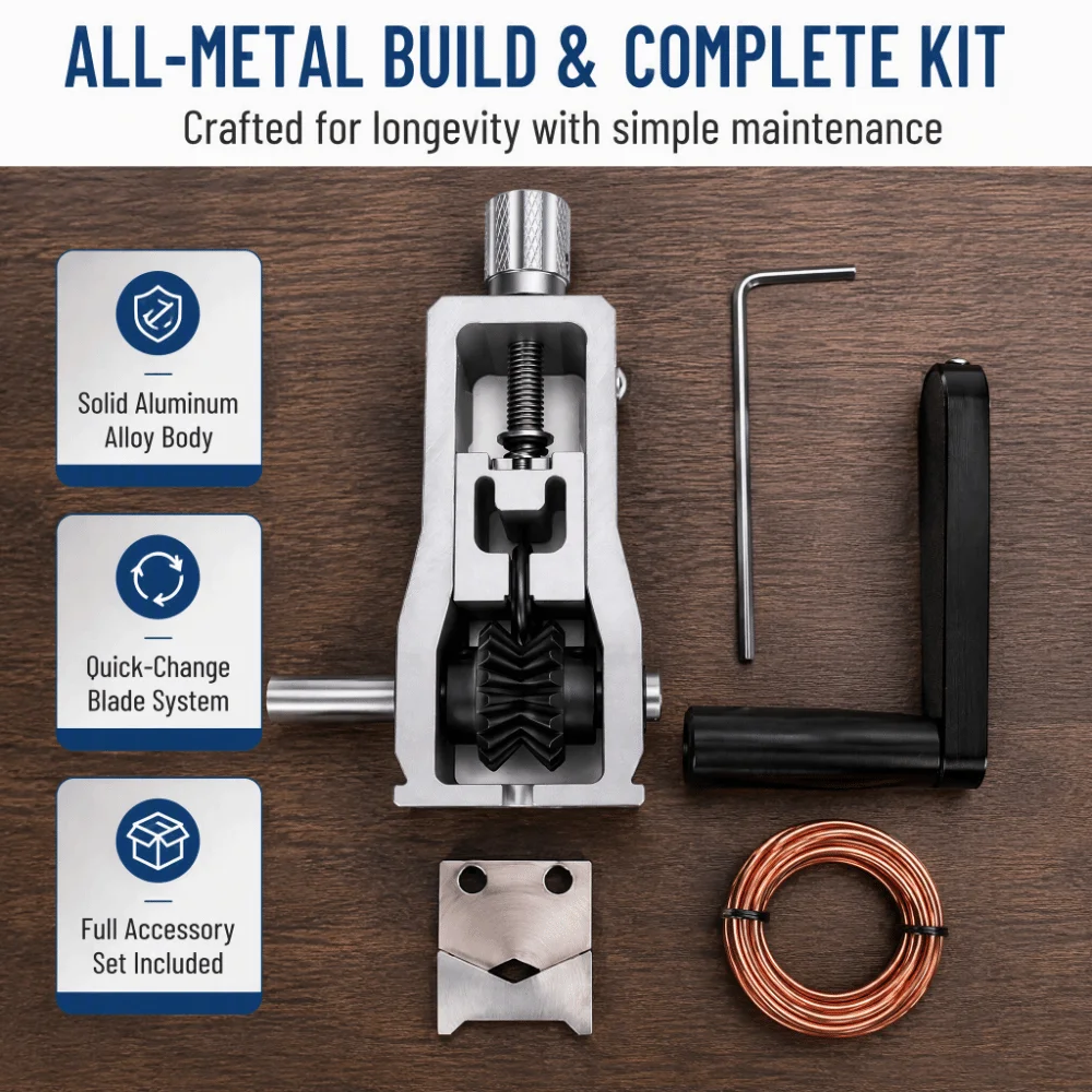 Aluminum Alloy Body Manual Wire Stripping Machine Portable With Handle Hand Crank Stripper Copper Cable Recycling Electricians