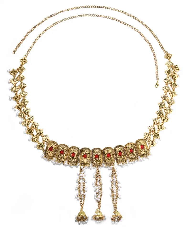 سلسلة البطن خمر للنساء مقلد حبات اللؤلؤ جرس مجوهرات للجسم العرقية اليدوية المرأة مجوهرات هدية احتفالية لصالح الحفلات