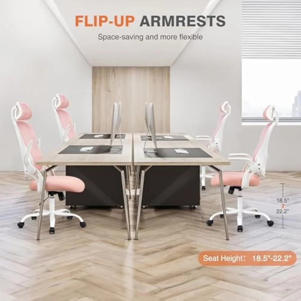 Офисное компьютерное кресло, эргономичные рабочие стулья на колесиках с высокой спинкой и регулируемыми подголовниками, удобные