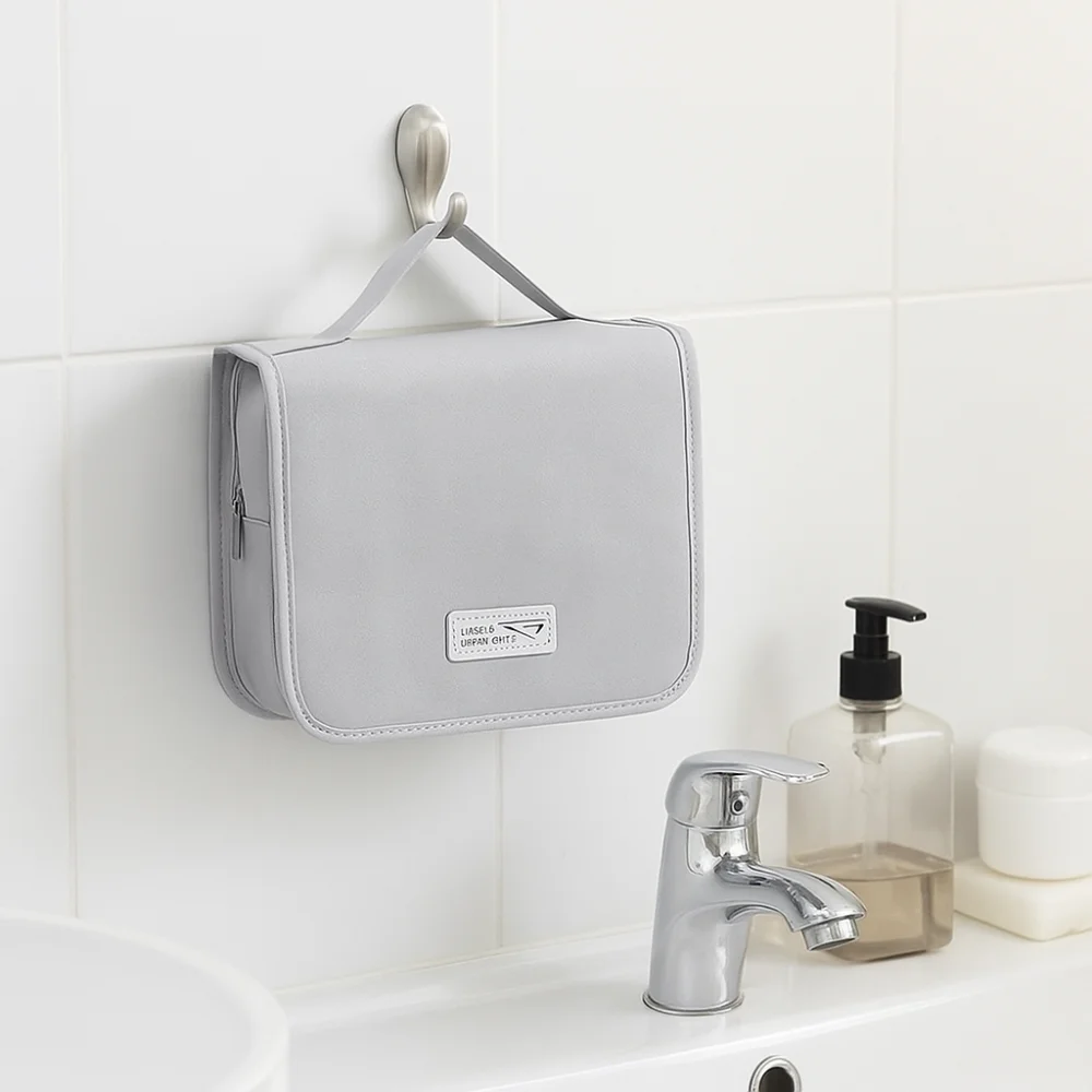 

Large Capacity Hanging Cosmetic Bag with Hook Waterproof Travel Toiletry Bag Multifunctional Skincare Storage Hook Wash Bag