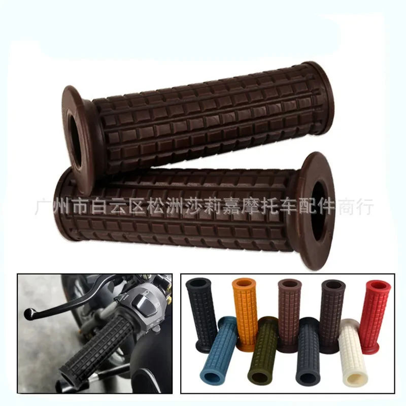 Custom Universal 5 Colors Available Anti-Slip Shockproof Motorcycle Grips Soft Rubber Handle Grip for 7/8'' 22MM 24MMHandlebar