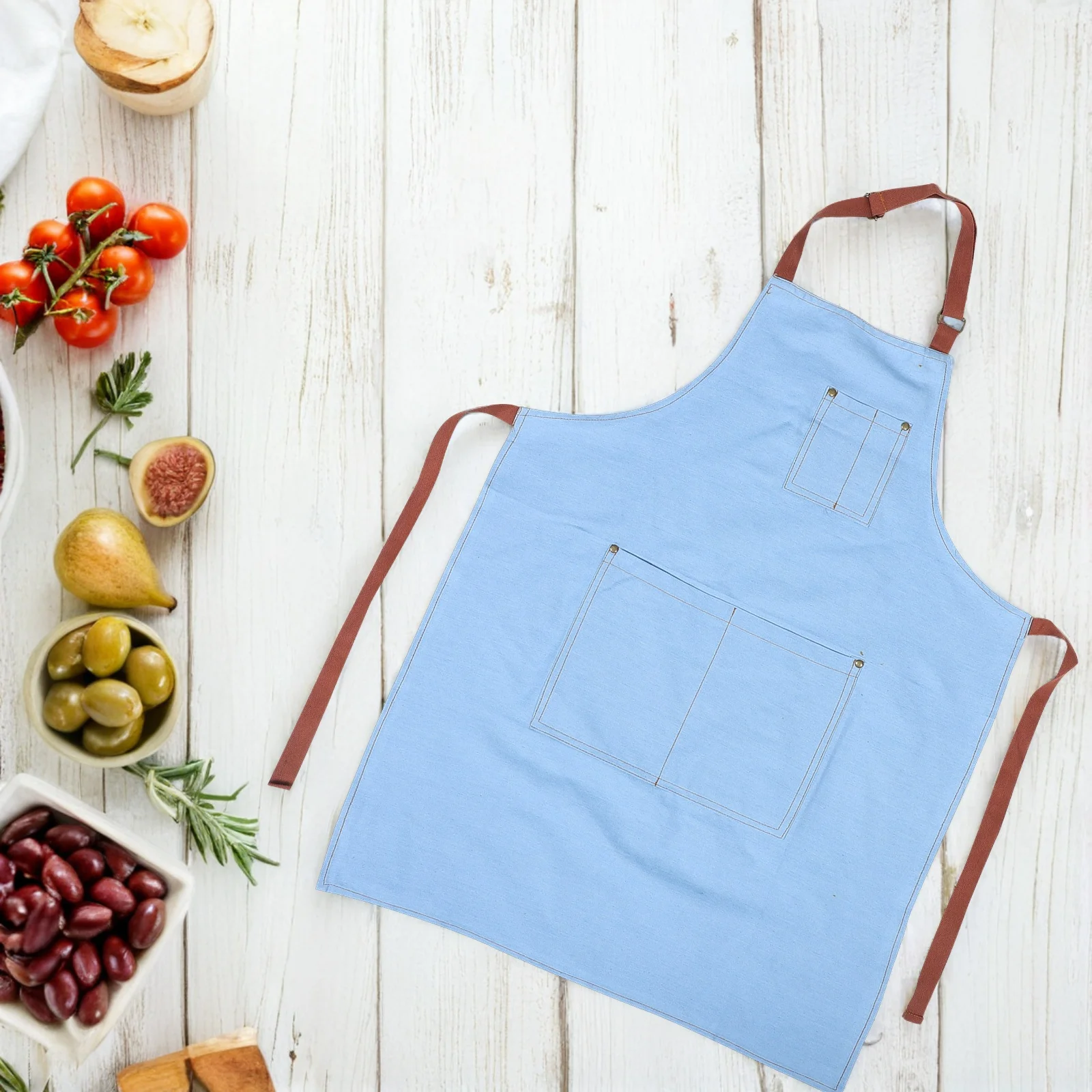 

Denim Apron For Women Stylish Kitchen Cooking Bartender Hair Stylist Workwear Retro Bib Family Household Use