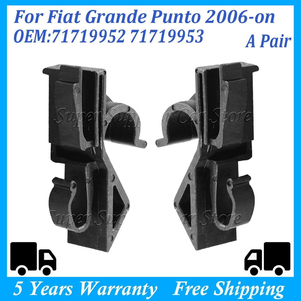 For Fiat Grande Punto Rear Parcel Shelf Clips Plastic Clamp Black Cramp 1 Pair 71719952 71719953 Interior Accessories