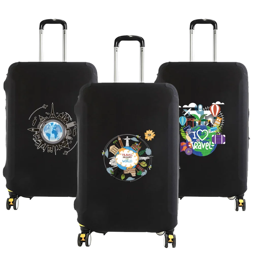 2023 New Elastic World Map Travel Luggage Protective Cover for 18-32 Inch Bag Suitcase Trolley Covers Case Traveling Accessories