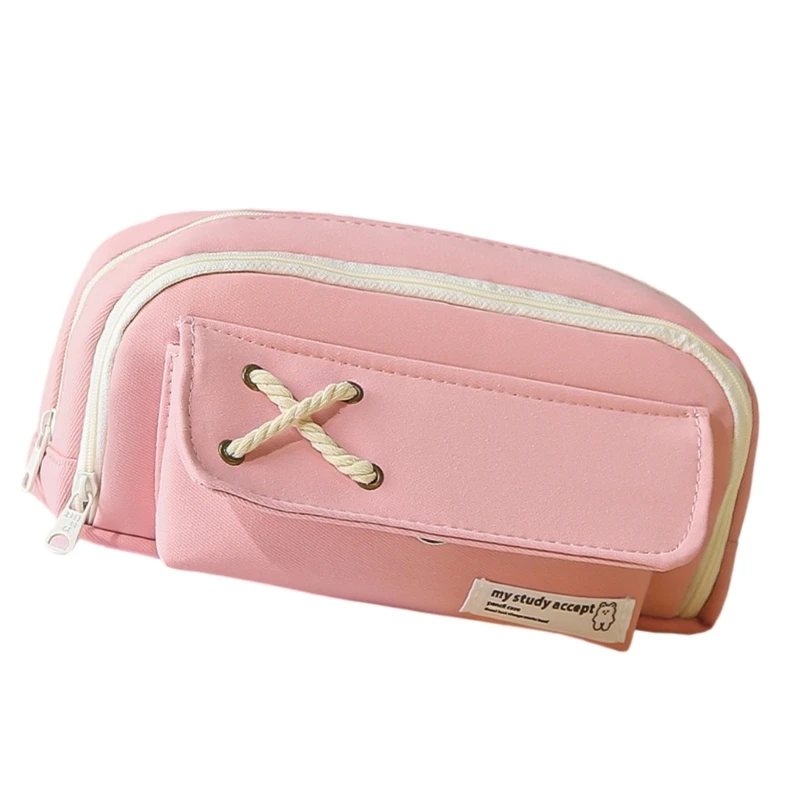 مقلمة قماش حقيبة قرطاسية سعة كبيرة حقيبة القلم حقيبة ماكياج للفتيات