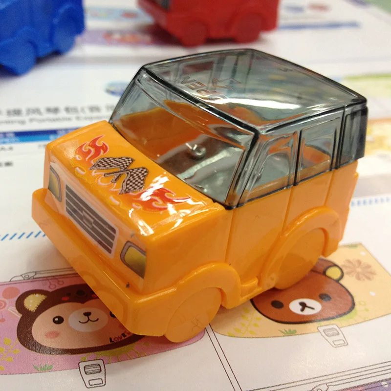 2PCS Cartoon car styling Pencil Sharpener Creative Stationery Pencil Sharpener Cutter School Office Supplies
