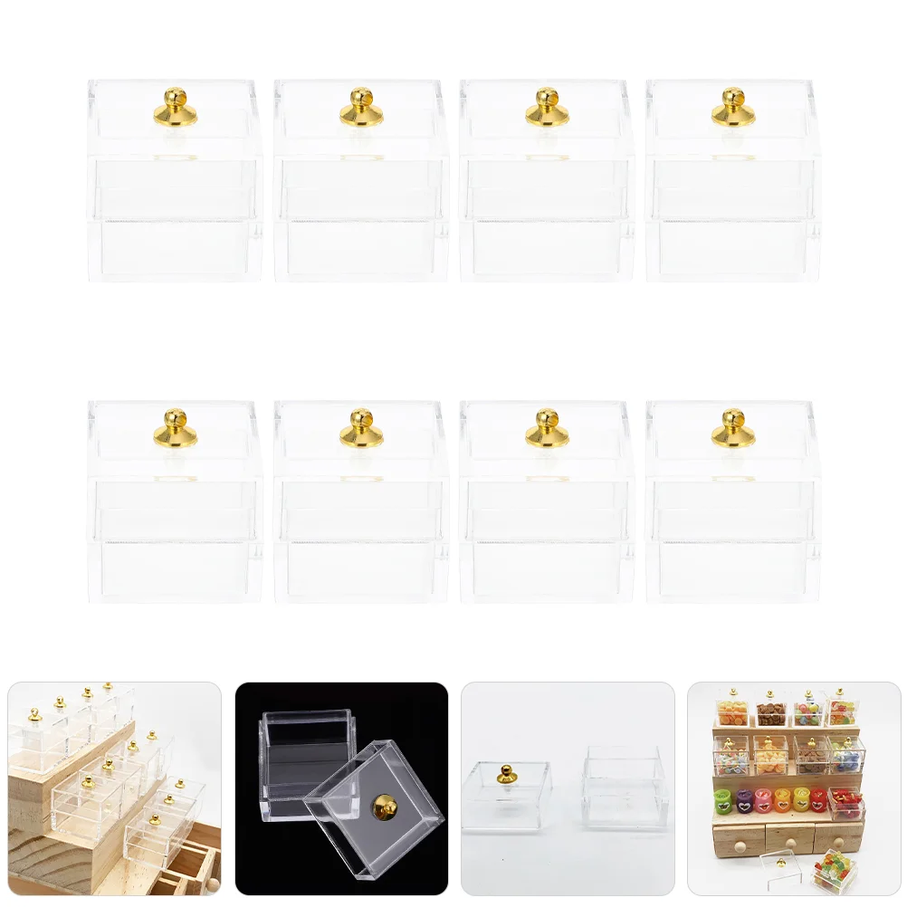 

8 Pcs Candy Display Box House Miniature Boxes Toys Micro Landscape Decor Gift Model Plastic DIY Photo Props Accessories