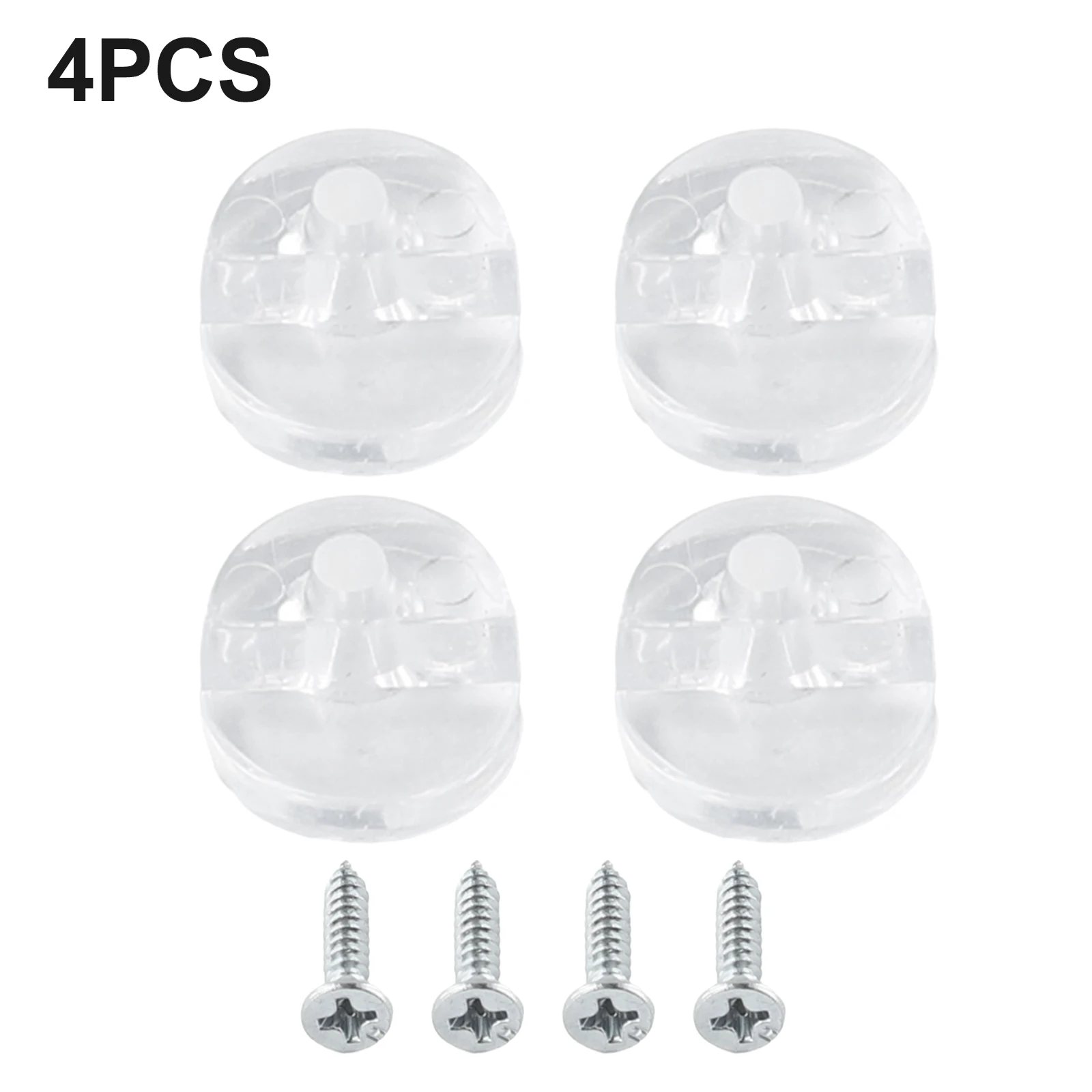 Plastic Mirror Wall Clips Fixing Kit White Zinc Screw Frameless Clips Glass Bracket Mounting Hanging Home Bathroom Hotels Salons