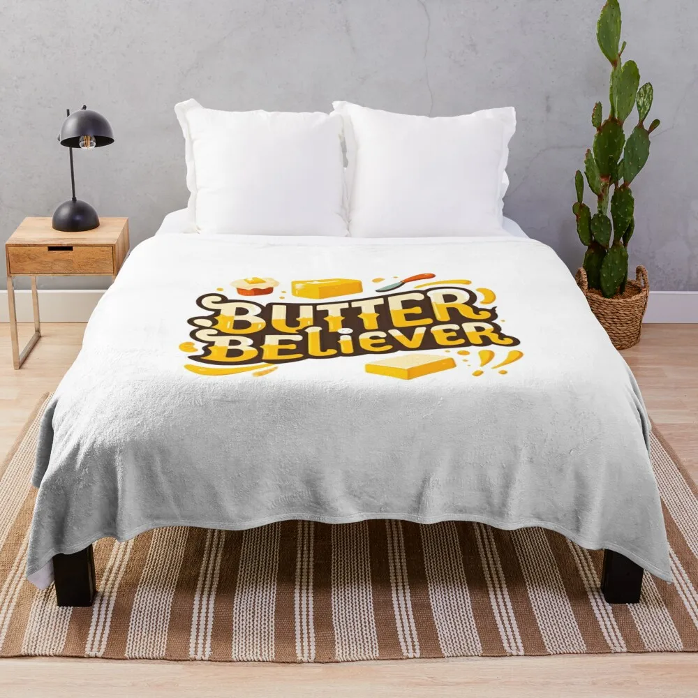 Butter Believer Keto Diet T-Shirt Throw Blanket Hair Giant Sofa Decorative Sofas Blankets