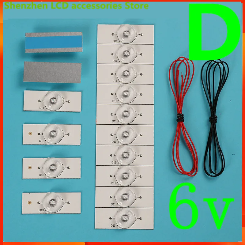 100% جديد جودة عالية 3 فولت 6 فولت 3 فولت مصلحة الارصاد الجوية حبيبات مصباح مستديرة متفاوتة الأحجام مع عدسة بصرية فليتر ل 32-65 بوصة LED إصلاح التلفزيون 32LB 39LB 42LB 47LB 55LB