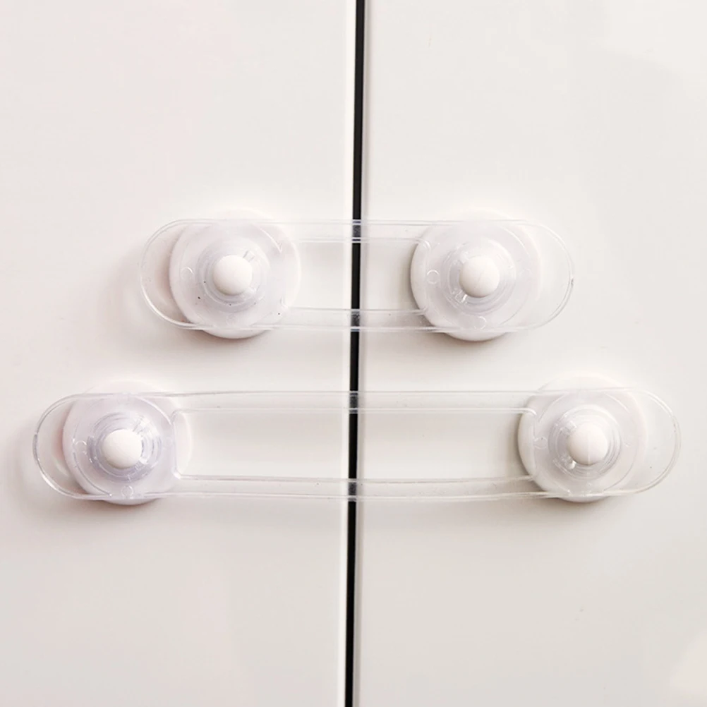 

8 pcs Baby Safety Soft Belt Cabinet Locks Adhesive Door Locks For Kids Child Proof Household Furniture Protection Transparent