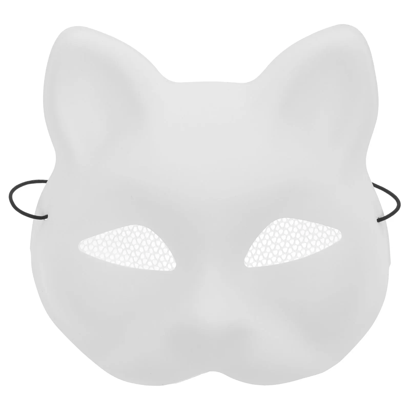 Blank Mask DIY Hand-Painted Mask Half Face Fox Cat Shape Animal Cosplay Prop Halloween Masquerade Costume Party Decoration Mask