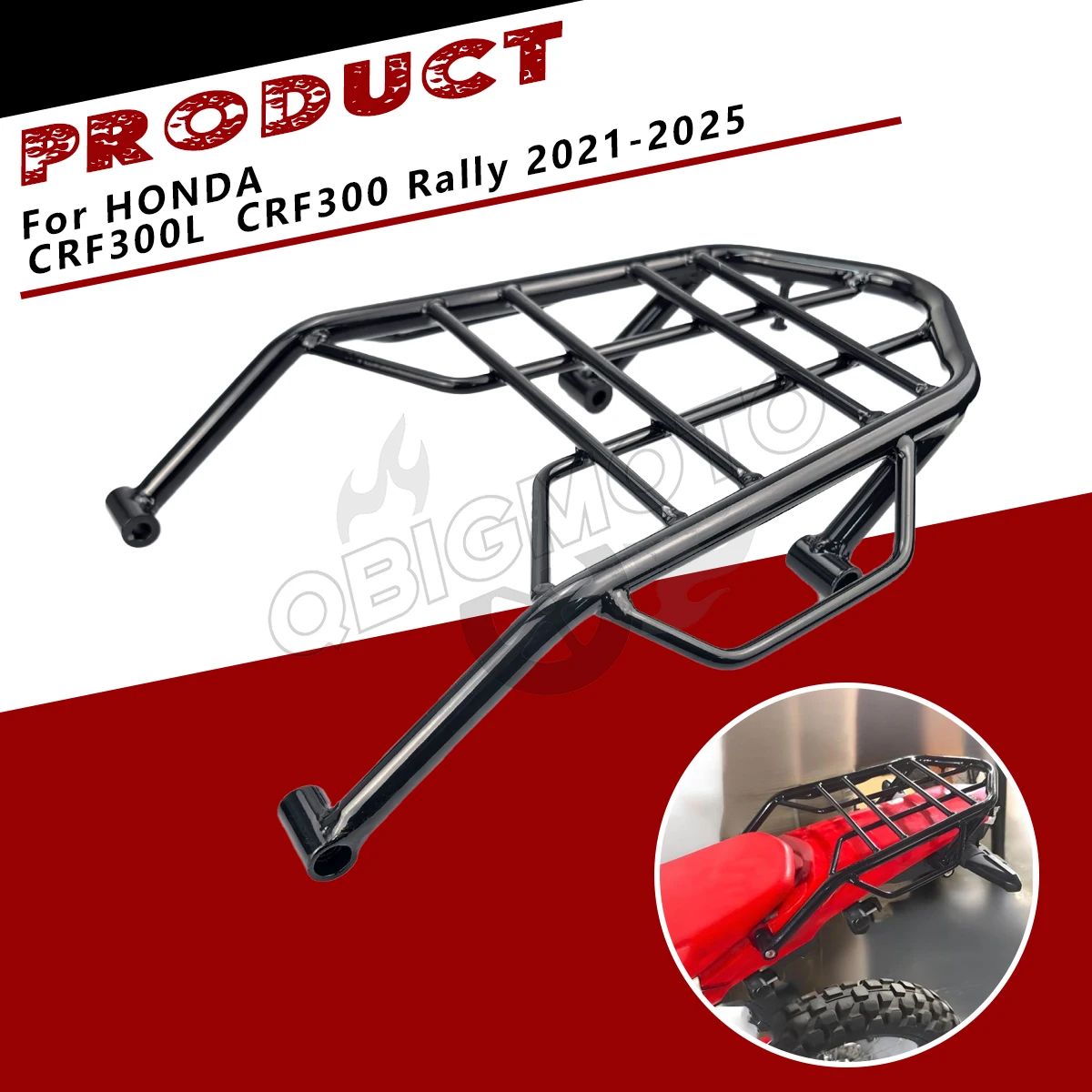 CRF300L 2025 Rear Detachables Backrest For HONDA CRF 300L Rally 2024-2021 Luggage Rack Cargo Holder Bracket Cargo Tail Rack