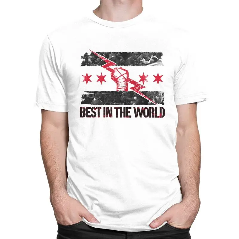 Custom Male Famous Wrestler CM Punk T Shirts Short Sleeves Cotton Tshirts Streetwear T-shirt Casual Tee Clothes