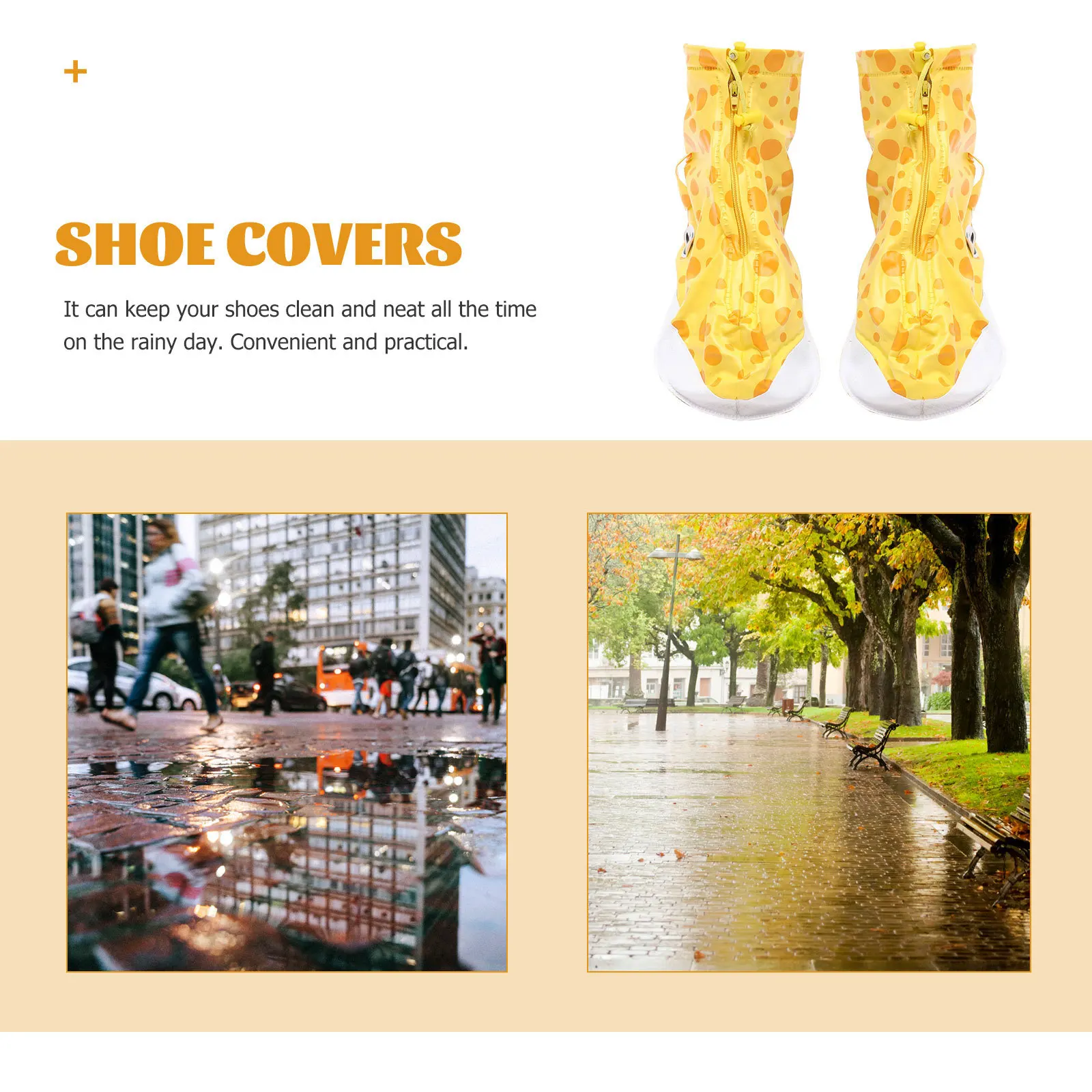 

Пара противоскользящих водонепроницаемых бахил желтого цвета с маленьким рисунком оленя, пластиковая защита для обуви для кемпинга, путешествий на открытом воздухе