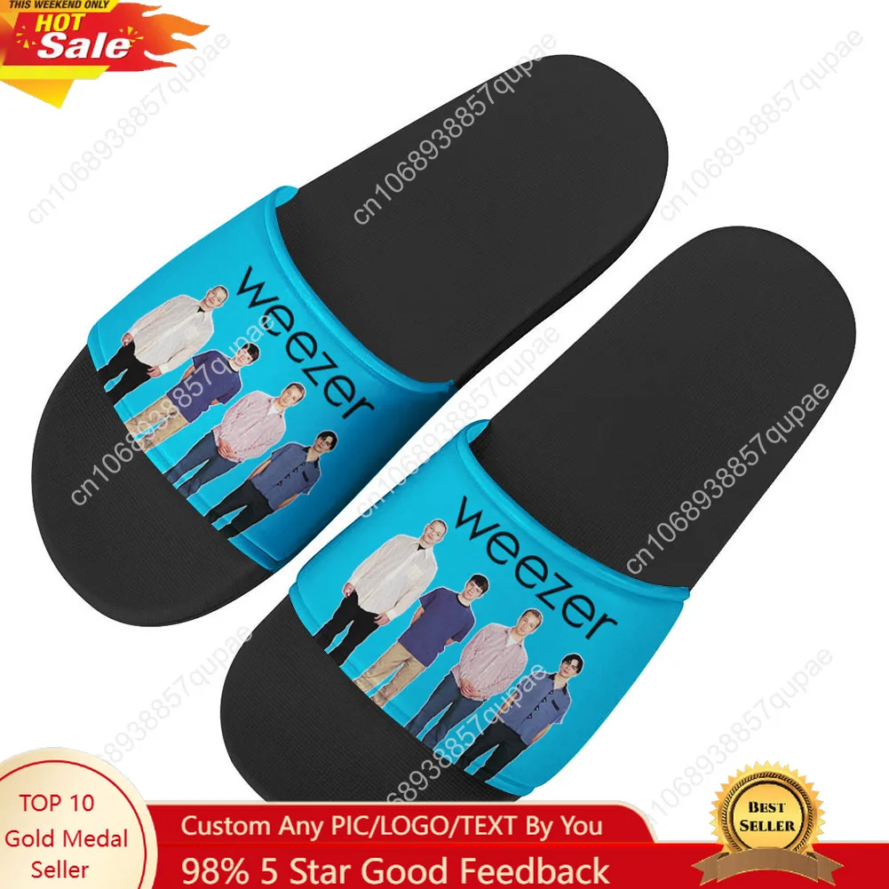 

Weezer Slippers Home Water Shoes Rock Band Retro Pop Men Women Teenagers Beach Pool Sandals Tailor-made Fashion Summer Slipper