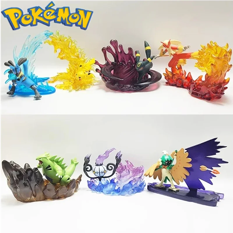 Pokemon model desktop battle series collection ornaments Pikachu Lucario Decidueye Blaziken doll children's toys birthday gift