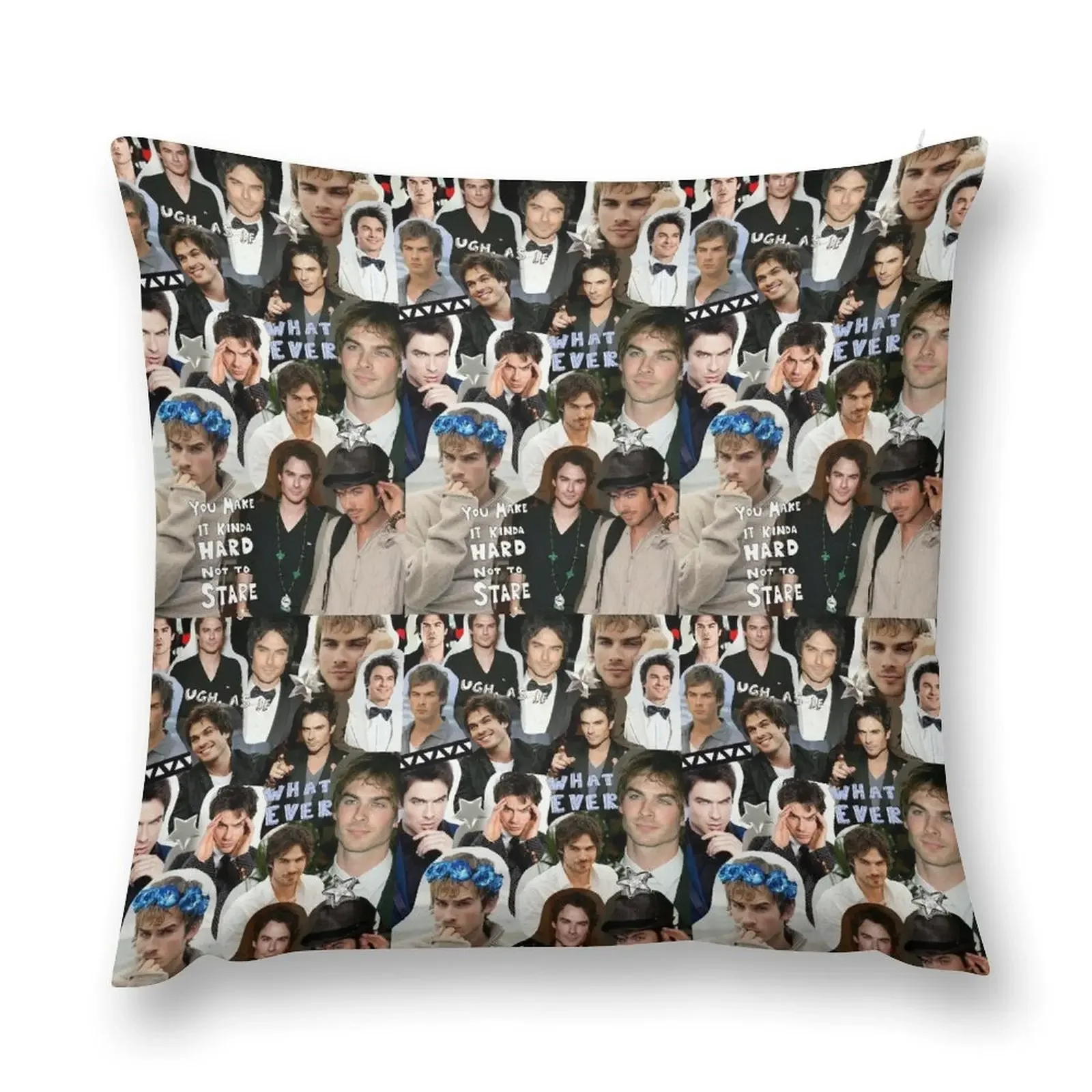 

damon salvatore collage Throw Pillow christmas supplies covers for pillows Pillow Cover autumn pillowcase pillow