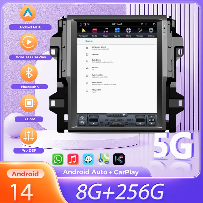 

Car Multimedia System Android 14 Car GPS Navigation For TOYOTA Fortuner 2016-2019 Head Unit Auto Radio Car DVR with GPS