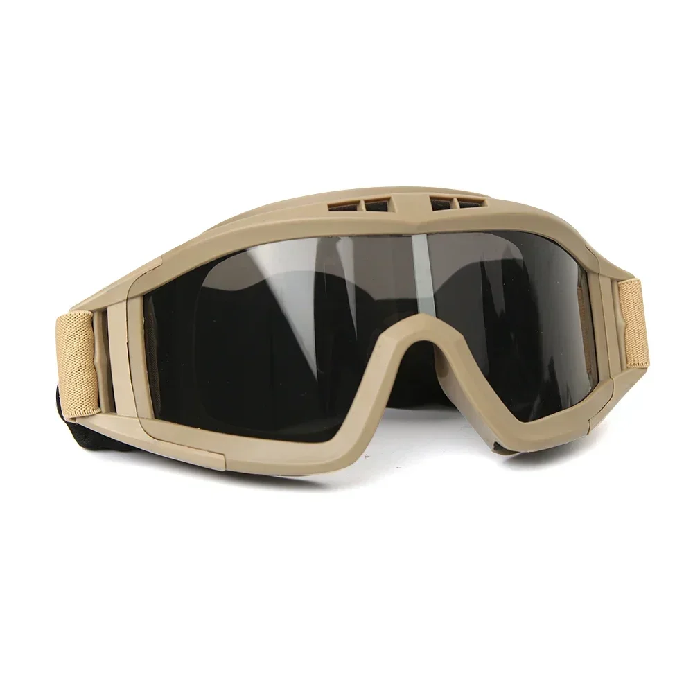Neue Airsoft Taktische Schutzbrille 3 Objektiv Winddicht Staubdicht Schießen Motocross Motorrad Bergsteigen Gläser CS Sicheren Schutz