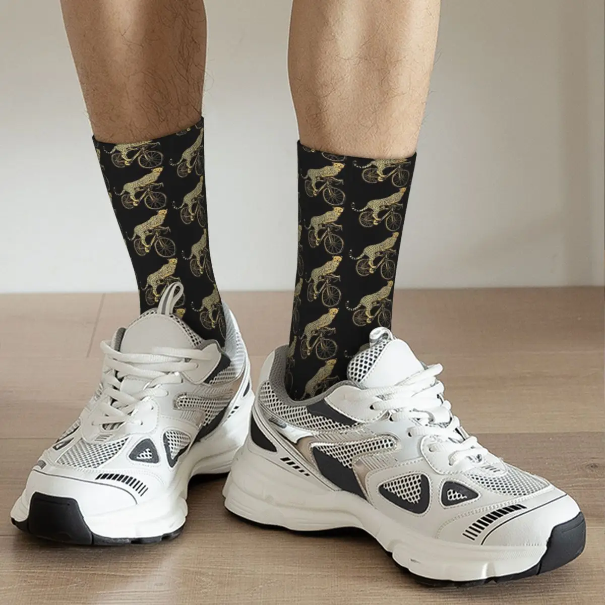 Chaussettes de cyclisme unisexes Cheetah, style de rue, chaud, heureux, hiver