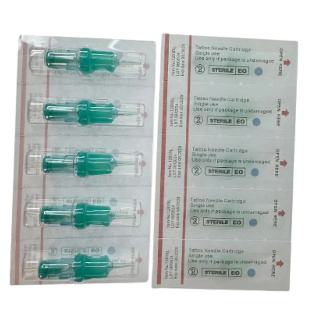 Agujas de Cartucho Desechables Profesionales para Tatuajes, 20 Piezas, Esterilizadas, 3/5/7/9RL, Universales para Máquina de Maquillaje Permanente PMU
