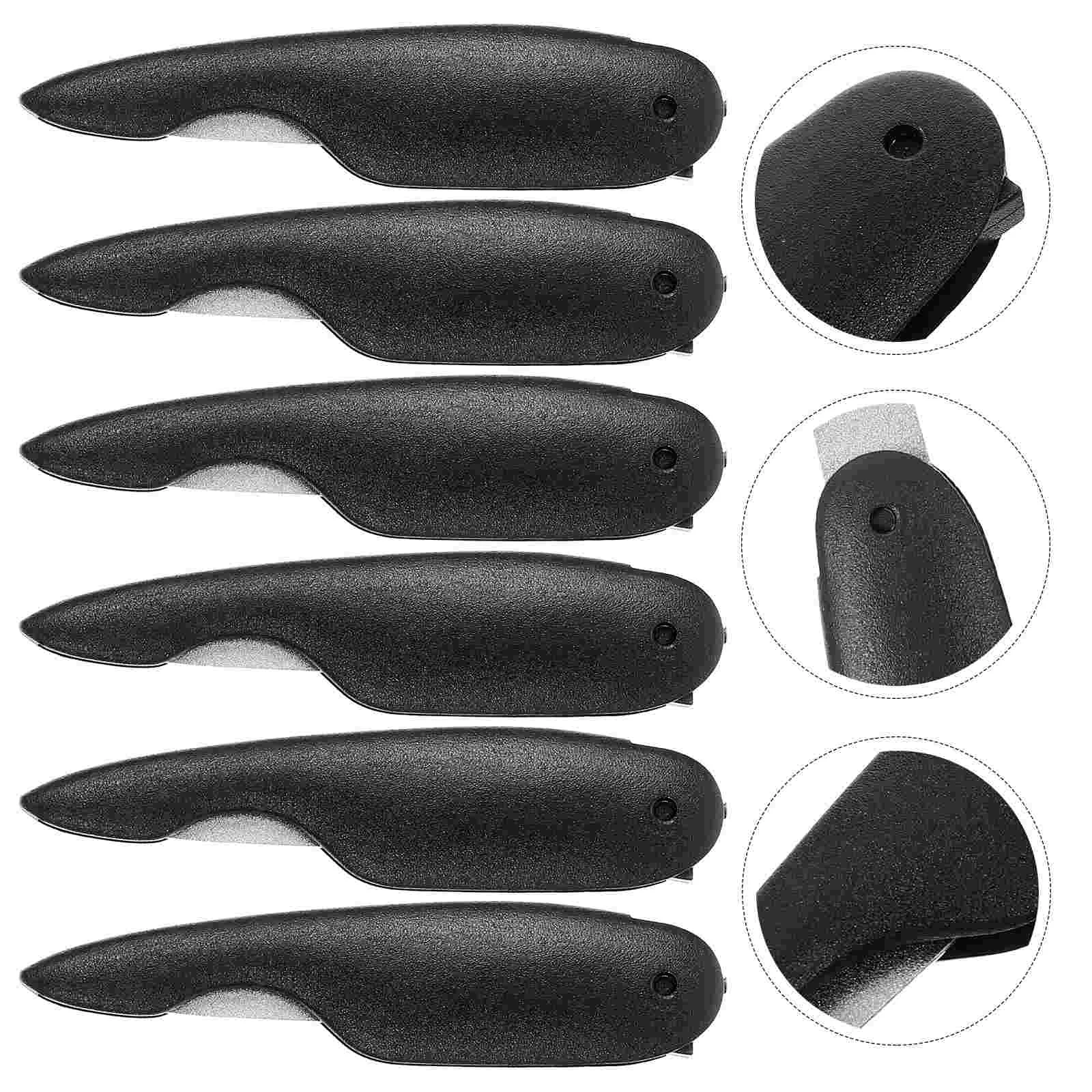 

6 Pcs Tools Folding Nail File Metal Supplies for Thick Toenails Black Small Strips Baby