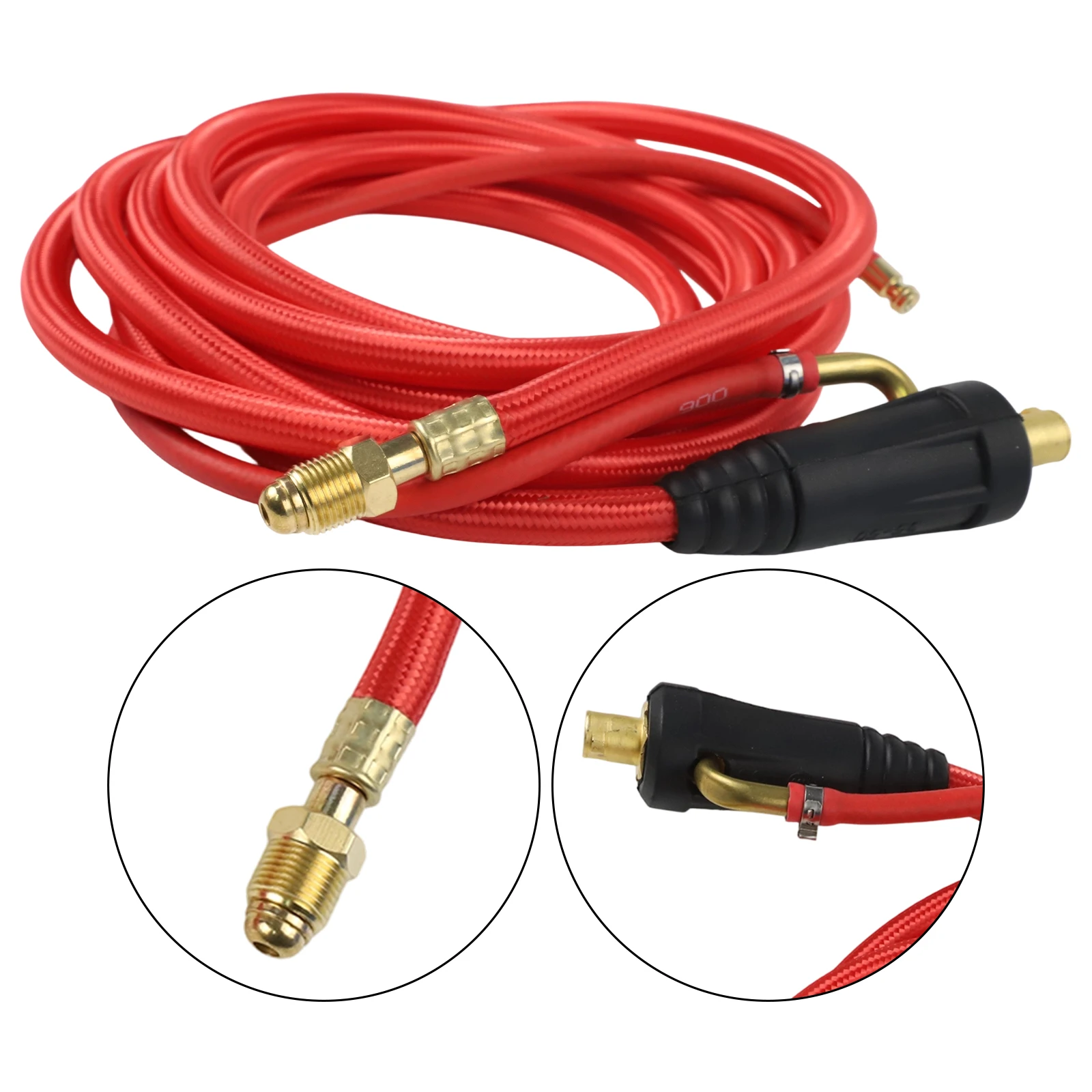 WP26F Quick Connect Tig Welding Torch with Gas Electric Integrated Red Hose Cable Wire Long Lasting Durability