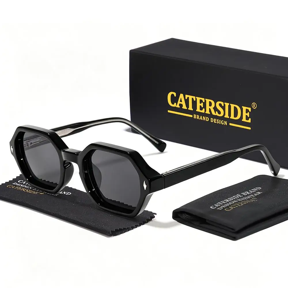 CATERSIDE Neue modische Herren-Sonnenbrille, quadratisch, kleiner Rahmen, Federscharnier, Sonnenbrille für Damen, Outdoor-Reise- und Fahrbrille, UV400 – Detail 7