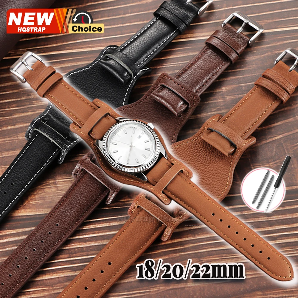 Mit Matte Retro Rindsleder Armband 18mm 20mm 22mm Armband Wasserdicht Armband für Frauen Männer Armband für Seiko Armbänder für Rolex