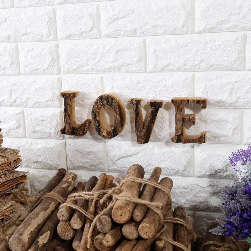 Letras de madeira decoração para casa número do alfabeto diy casa barra festa decoração do vintage natural casa acessórios para casa