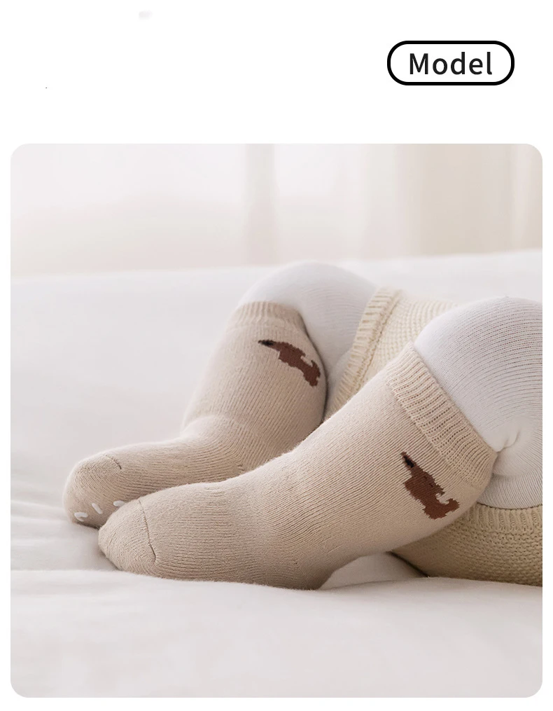 3/5 Paar rutschfeste Socken für Kleinkinder, Winter, dick, aus Frottee, warm, niedliche Cartoon-Baumwollsocken für Neugeborene, Jungen und Mädchen. – Detail 7