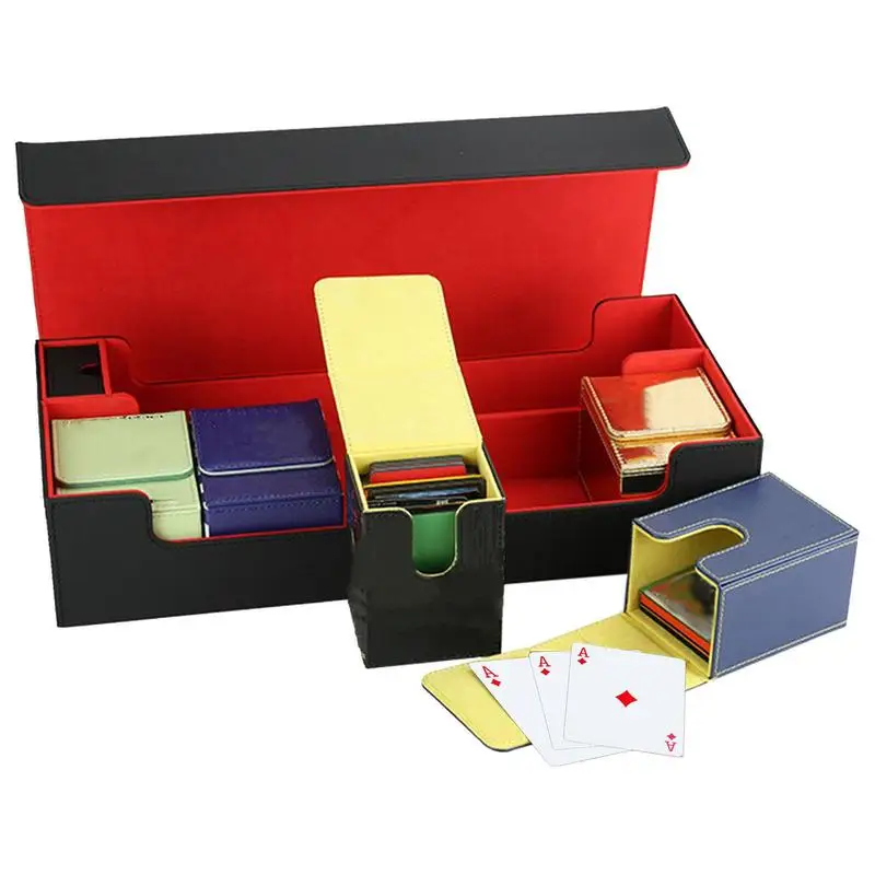 Card Storage Case Sports Cards Box Storage Card Desk Box Card Storage Box Fits 500 Cards Magnetic Deck Box For Trading Card