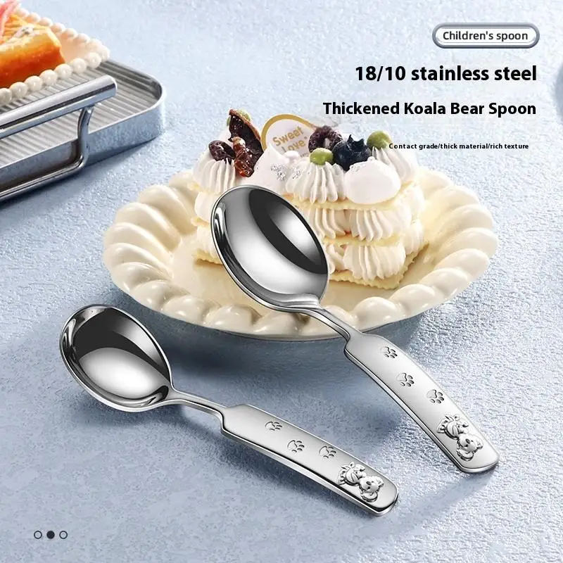 

Outdoor 1/2PCS Children's Cartoon Koala Stainless Steel Spoon Watermelon Ice Cream Spoon Tea Spoon Dessert Spoon Tableware Set