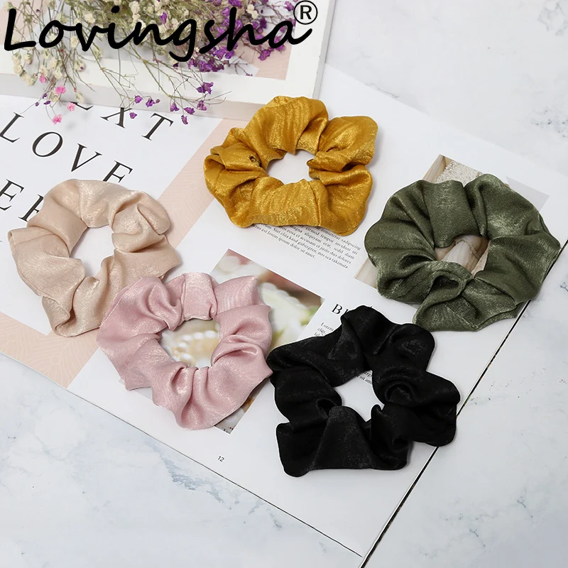 LOVINGSHA Hair Accessories Women Brand Solid Girl Hair Tie Lady Scrunchies Female Ladies Ponytail Hair Holder Rope NFDD039