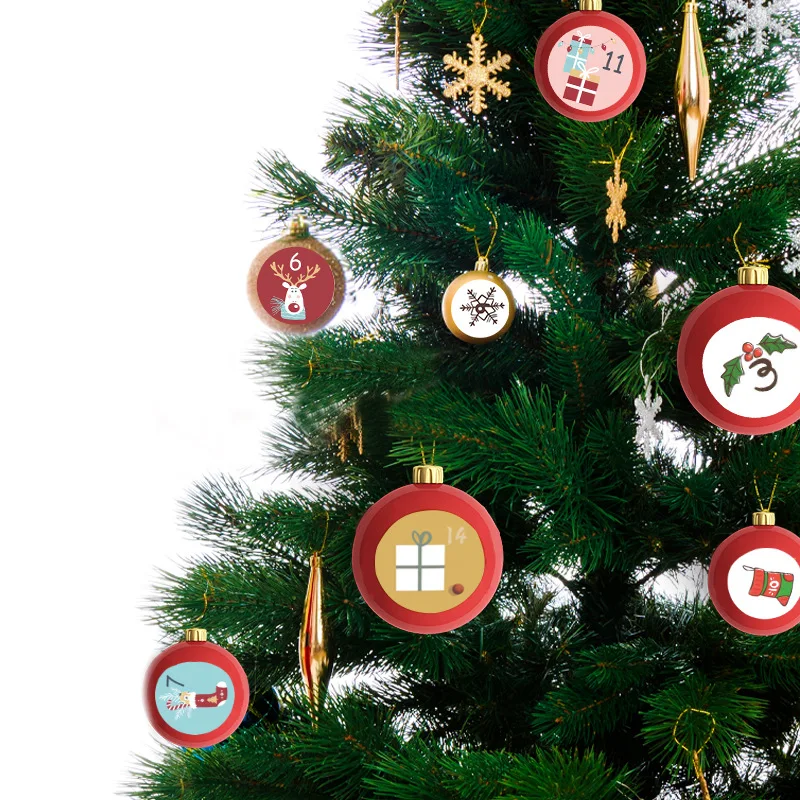 1Pc Christmas Sticker Advent Calendar Number Merry Christmas Gift Packaging Sealing Label Decor Sticker Xtmas Gift Decor Sticker