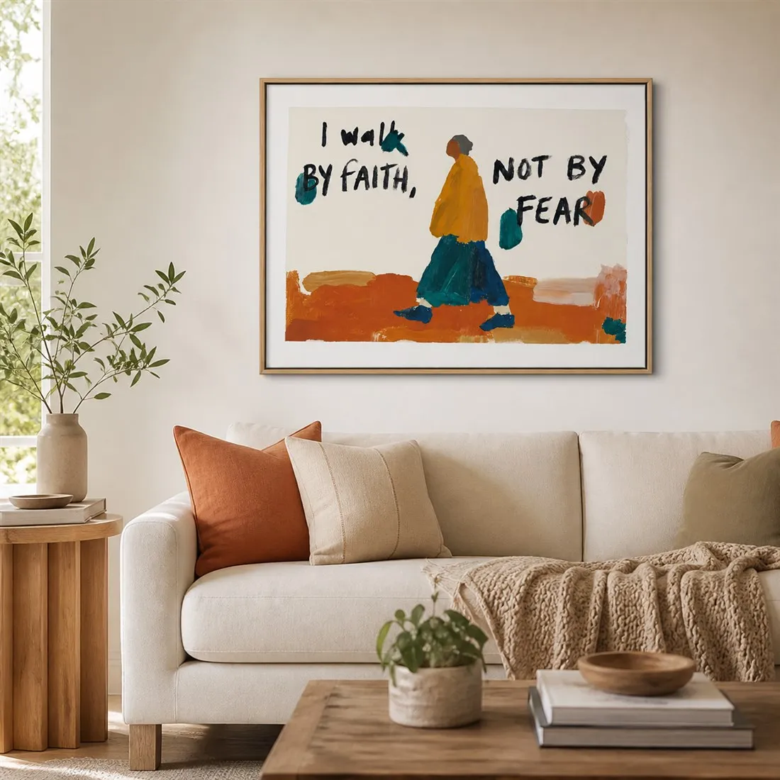 Walk By Faith Art Print,Canvas Wall Print,High‑Grade Home Decoration Artwork for Bedroom,Living Room,Office & Interior Space
