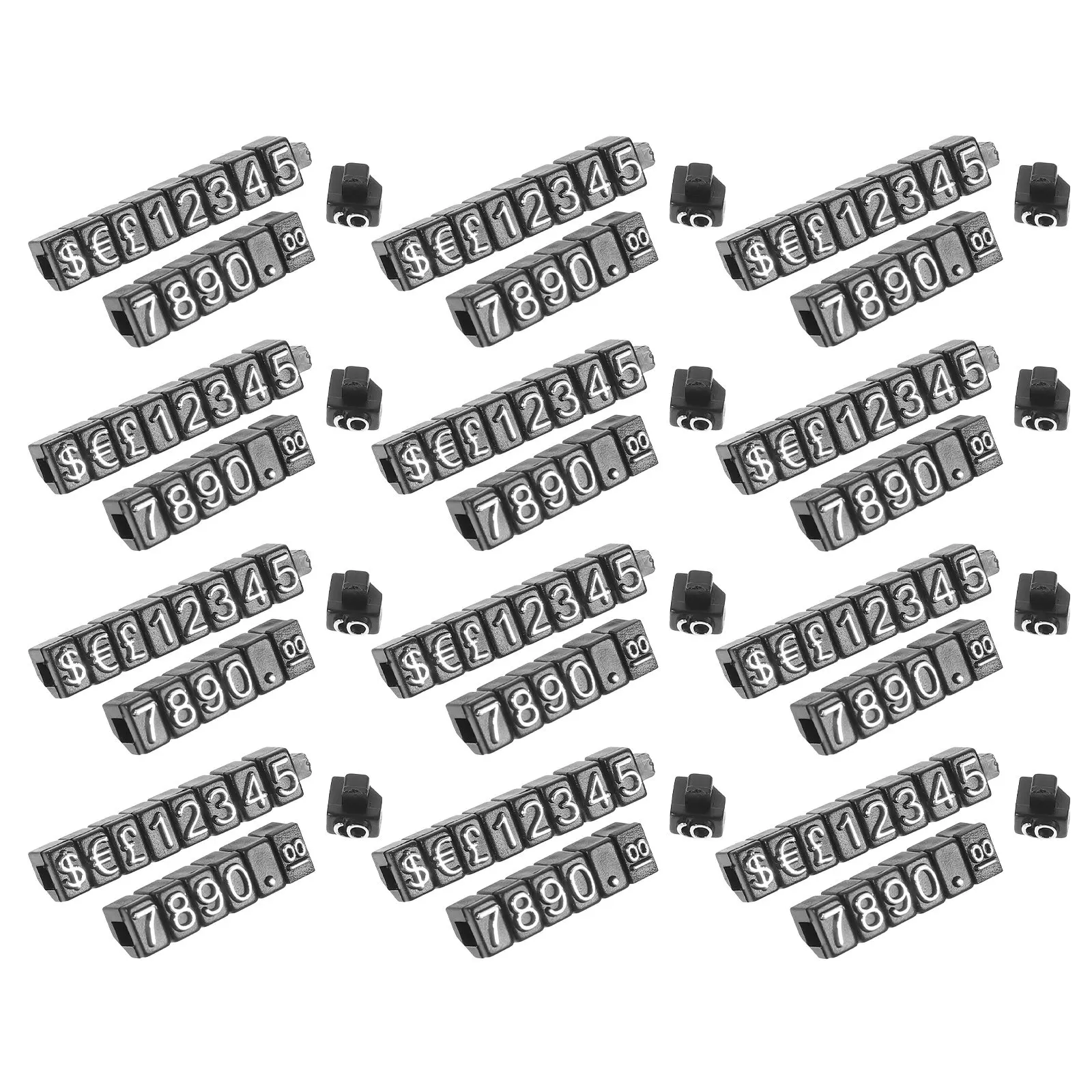 12Sets Jewelry Price Display Cube Adjustable Removable Mini Number Letter Blocks Retail Price Tags Flexible Combination for Shop