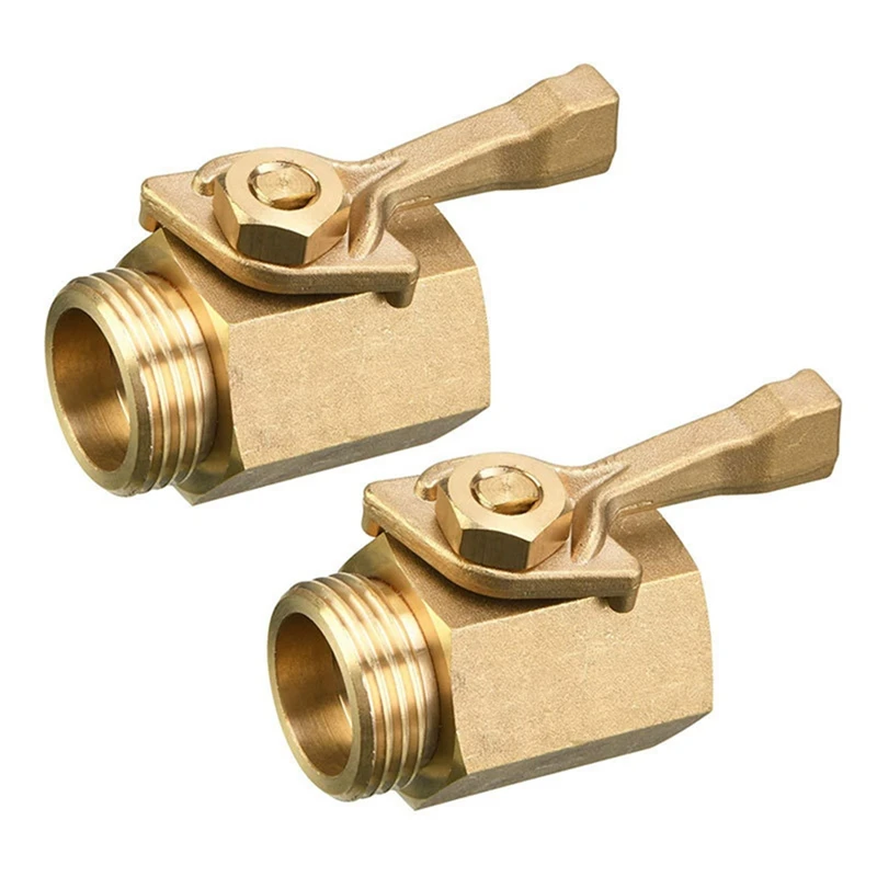 

2Pcs 3/4 Hexagonal One-Way Ball Valve Garden Fittings With On-Off Valve One-Way Ball Valve All Copper Brass Fittings