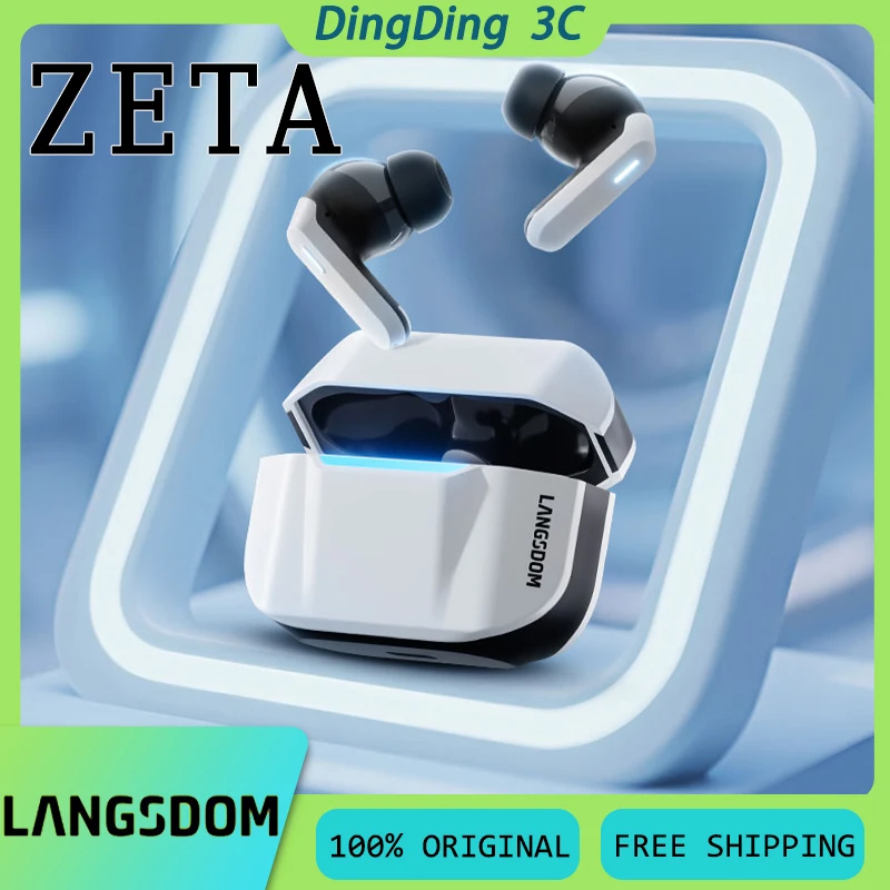 LANGSDOM Teza Беспроводные наушники с микрофоном и шумоподавлением Bluetooth6.0 Длительный срок службы батареи Легкая игровая гарнитура-вкладыш на заказ