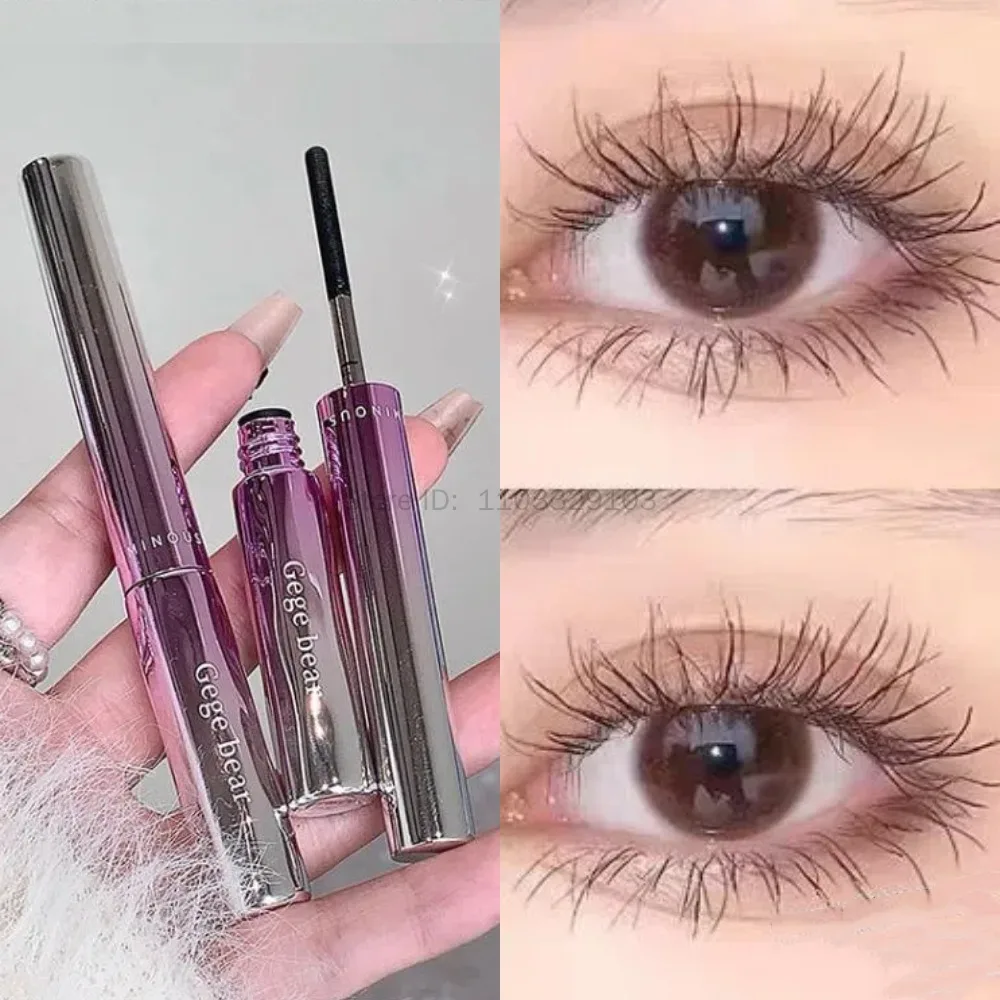 Mascara per ciglia impermeabile Trucco Fibra di seta Nero Marrone Mascara senza sbavature Estensione ciglia Allungamento spesso Ciglia cosmetiche