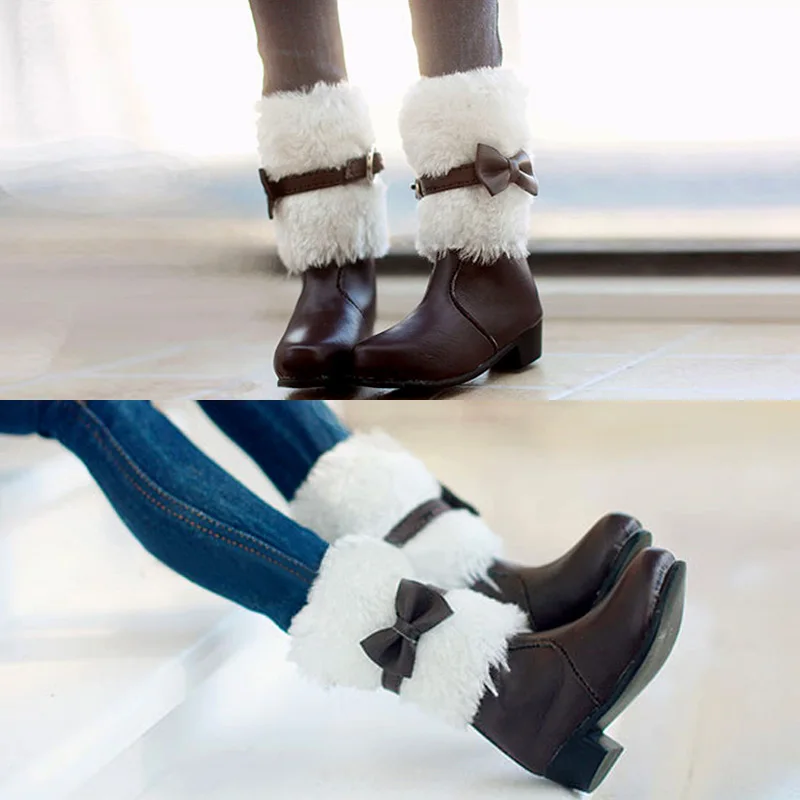 1/4 BJD Shoes MSD wool Snow bow boots Dollfie DREAM MID DK SOOM DOD Dollmore Luts AOD DZ AF