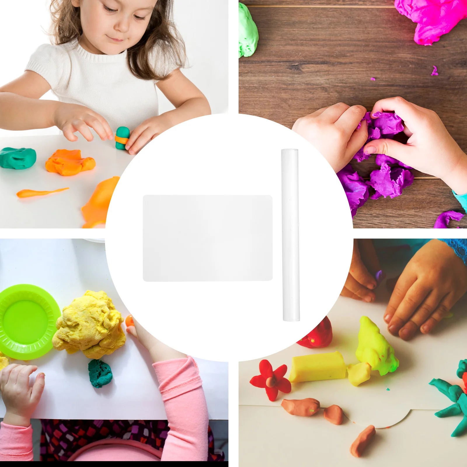 

2pcs Polymer Clay Tools Set 10X15Cm Acrylic Sheet Board 20X2Cm Roller For Baking Craft Diy Projects Clay Tools Modelling